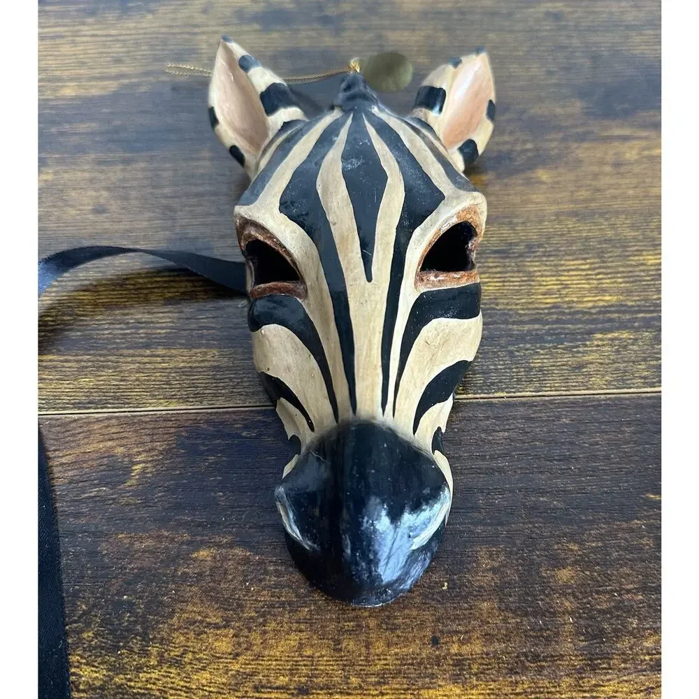 Katherine’s Collection African Safari Animal Masquerade Mask Ornaments Lot Of 3